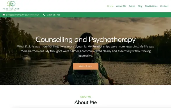 Screenshot of Paul Cleland Counselling