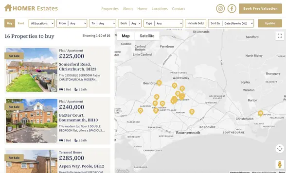 Screenshot of Homer Estate Agents